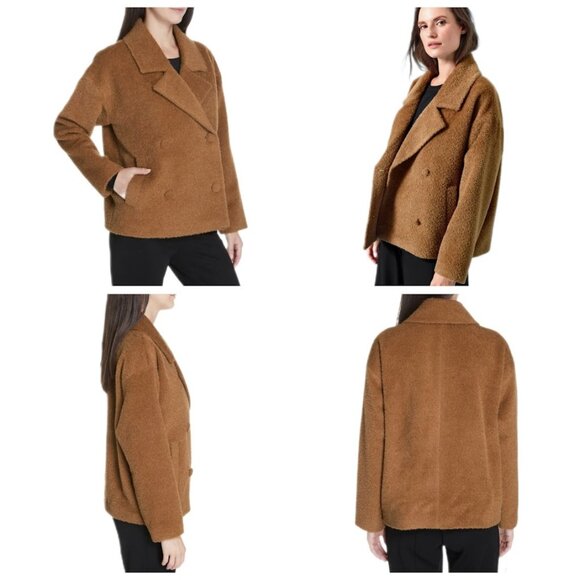 Eileen Fisher Suri Alpaca Wool Notch Collar Jacket Dark Clay L - Picture 2 of 16